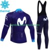 Maillot Cyclisme Hiver + Collant à Bretelles Movistar 2023